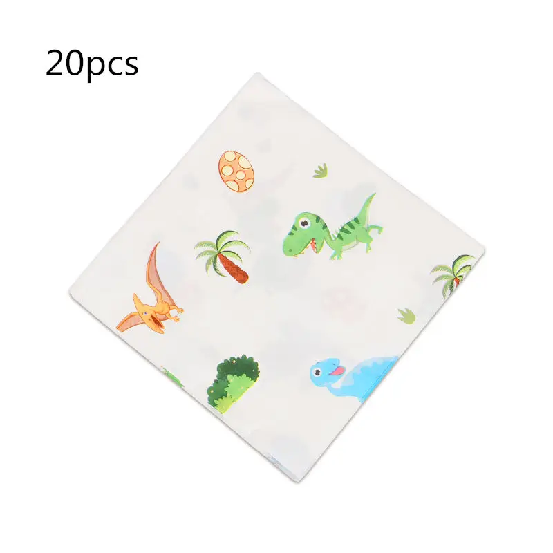 Napkin 20pcs Динозавр баннер набор динозавров темы события вечерние украшения счастливые Баннеры для дня рождения сувениры для детей мальчик подарок - Цвет: Napkin 20pcs