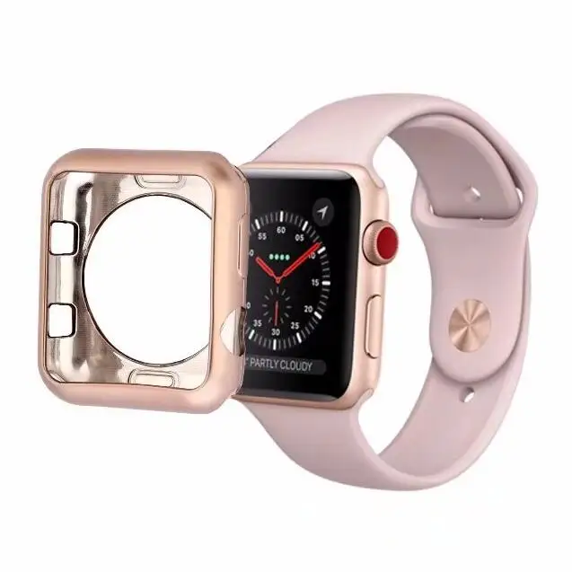 Серия 1 и 2 и 3 мягкий силиконовый бампер для Apple Watch Case 38 мм 42 мм модный защитный чехол из ТПУ для iWatch идеальный бампер