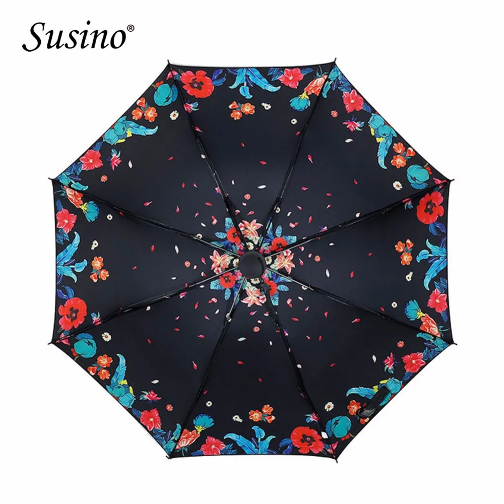 SUSINO зонтик черное покрытие УФ защита Защита от солнца для взрослых Для женщин 3