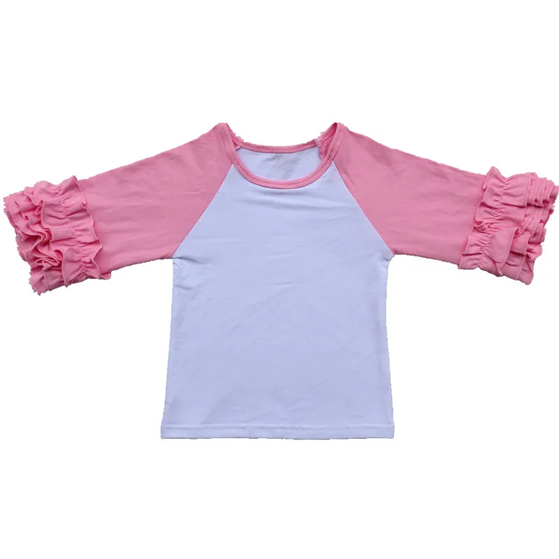 Детская футболка сделай сам хлопковая Футболка с манжетами и оборками для