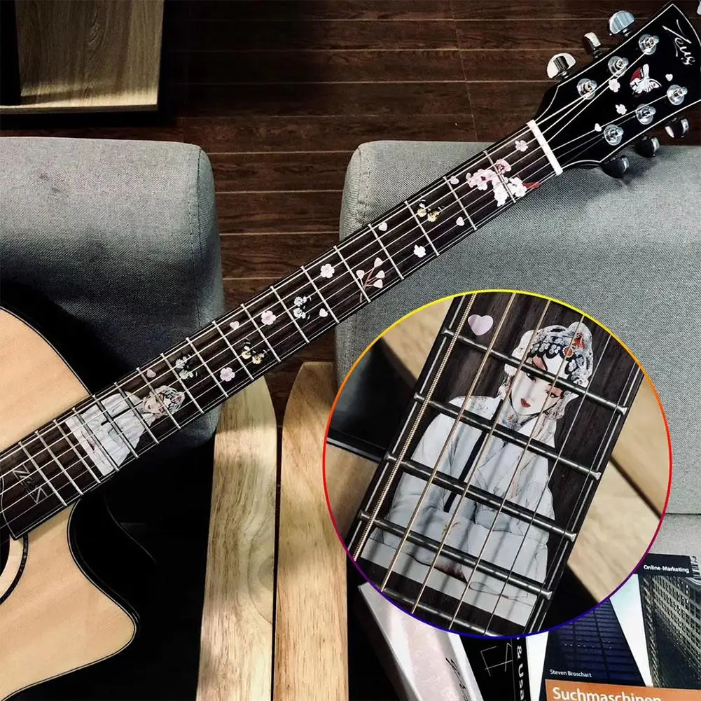 Гитарный гриф инкрустация наклейки гитара ПВХ наклейки Guitarra украшения для электроакустической гитары бас аксессуары