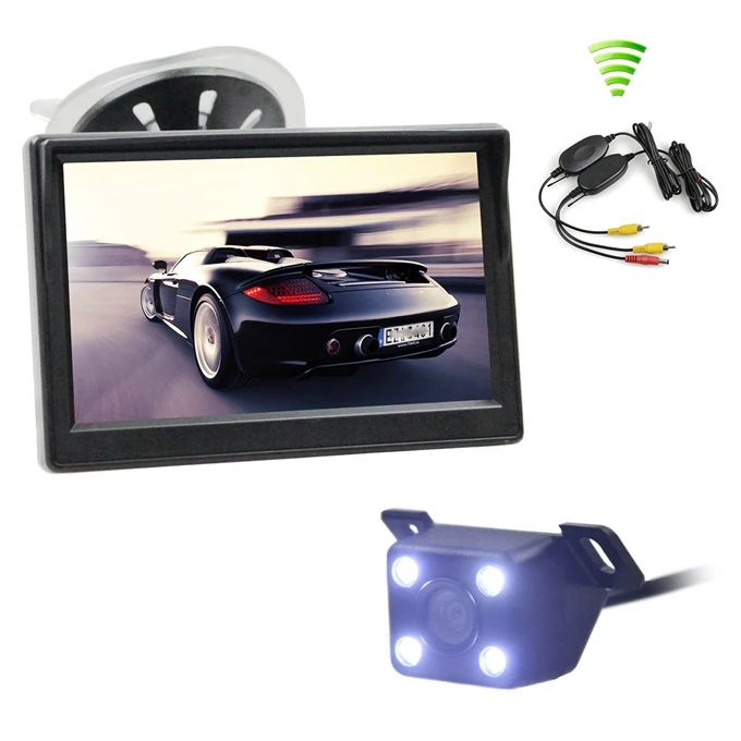DIYSECUR беспроводной " автомобильный монитор заднего вида авто парковка Vedio+ светодиодный ночное видение резервная камера заднего вида HD Автомобильная камера заднего вида - Название цвета: 820