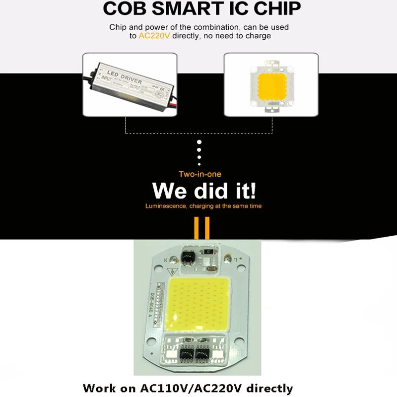 Светодиодный чип COB 110 В 220 15 Вт 25 40 50 умный IC без драйвера светодиодный диодный для