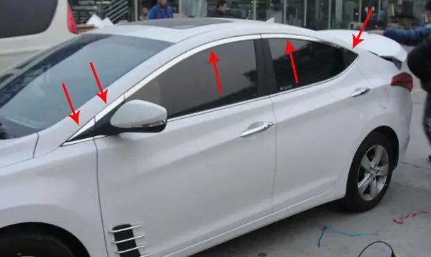 Для 2012 Hyundai Elantra оконная накладка из высококачественной нержавеющей стали (до +