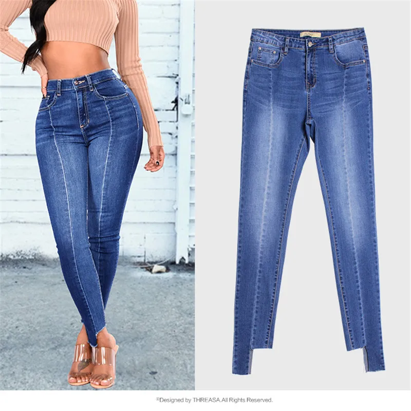 2018 глаза размера плюс в винтажном стиле Повседневные джинсы Модные эластичные