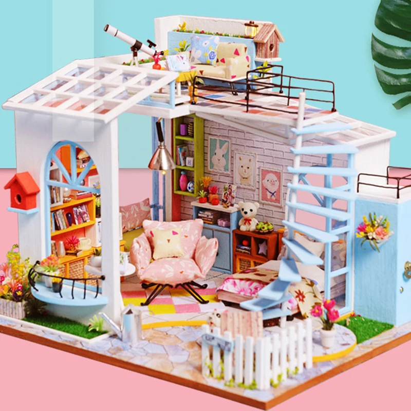 

Cutebee Casa Doll House Furniture Miniature Dollhouse DIY Miniature House Room Box Theatre Toys for Children Casa Dollhouse M20B