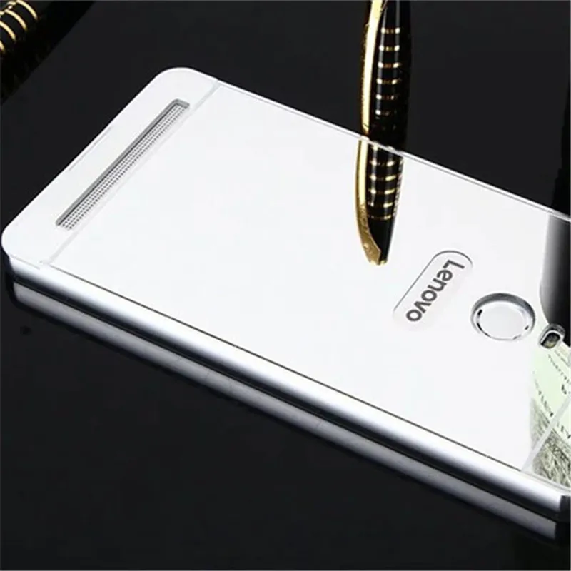 Футляр для Lenovo K5 Note Case Luxury Plating Mirror Aluminum Metal Frame + PC Back Cover Phone Bag on.