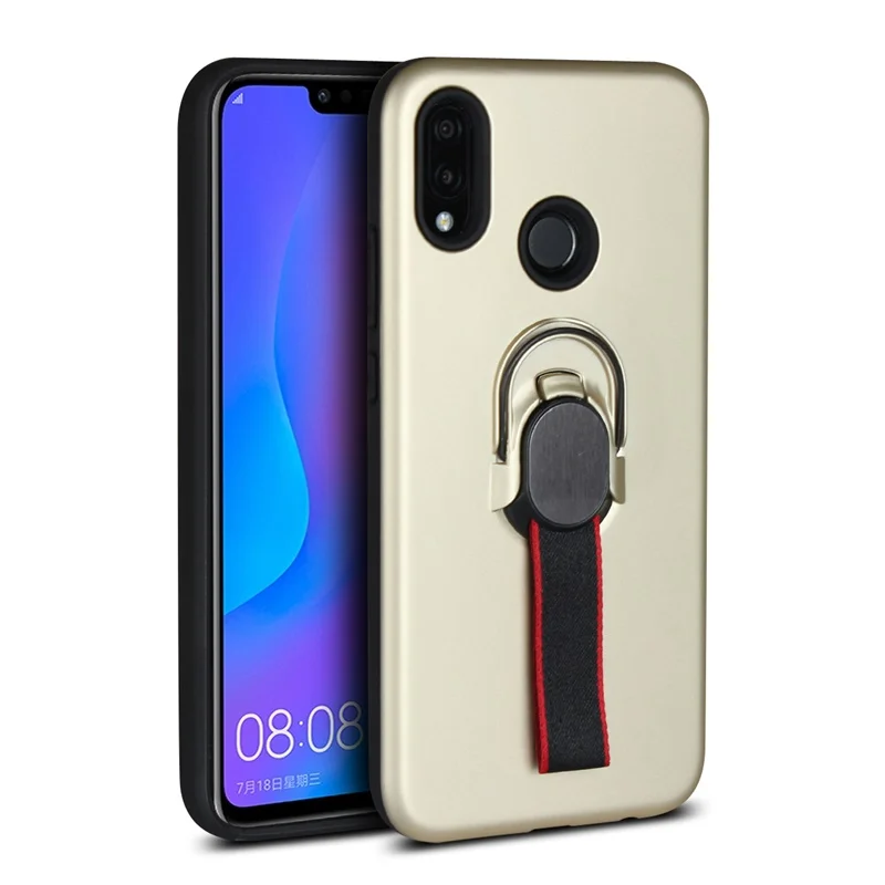 Чехол для samsung Galaxy A10, A20, A30, A40, A50, A60, A70, A80, A90, чехол, кольцо на палец, подставка, магнит, ремешок на руку, мягкий чехол, kimTHmall - Цвет: Gold