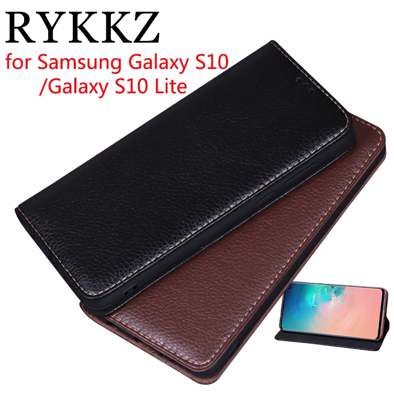 

RYKKZ Luxury Leather Flip Cover For Samsung Galaxy S10 Lite 5.8'' Mobile Stand Case For Galaxy S10 Plus Leather Phone Case Cover