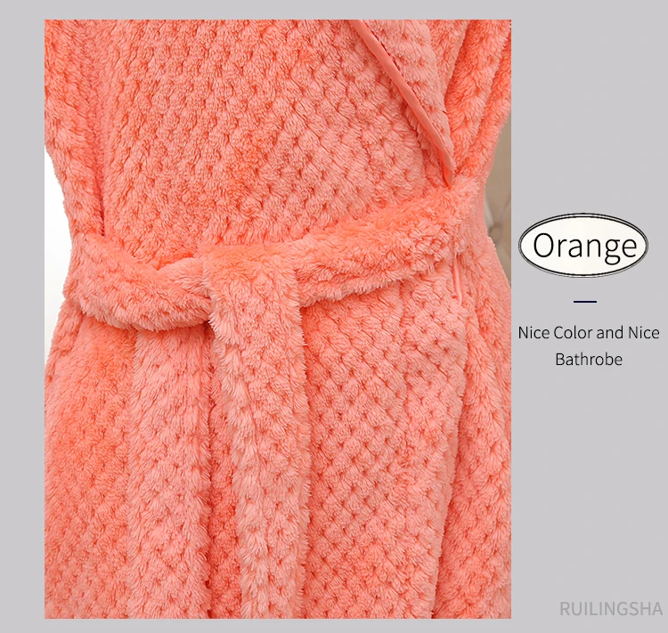 Men Women Winter Extra Long Thicken Grid Flannel Warm Bath Robe Luxury Soft Thermal Bathrobe Mens Dressing Gown Male Sexy Robes