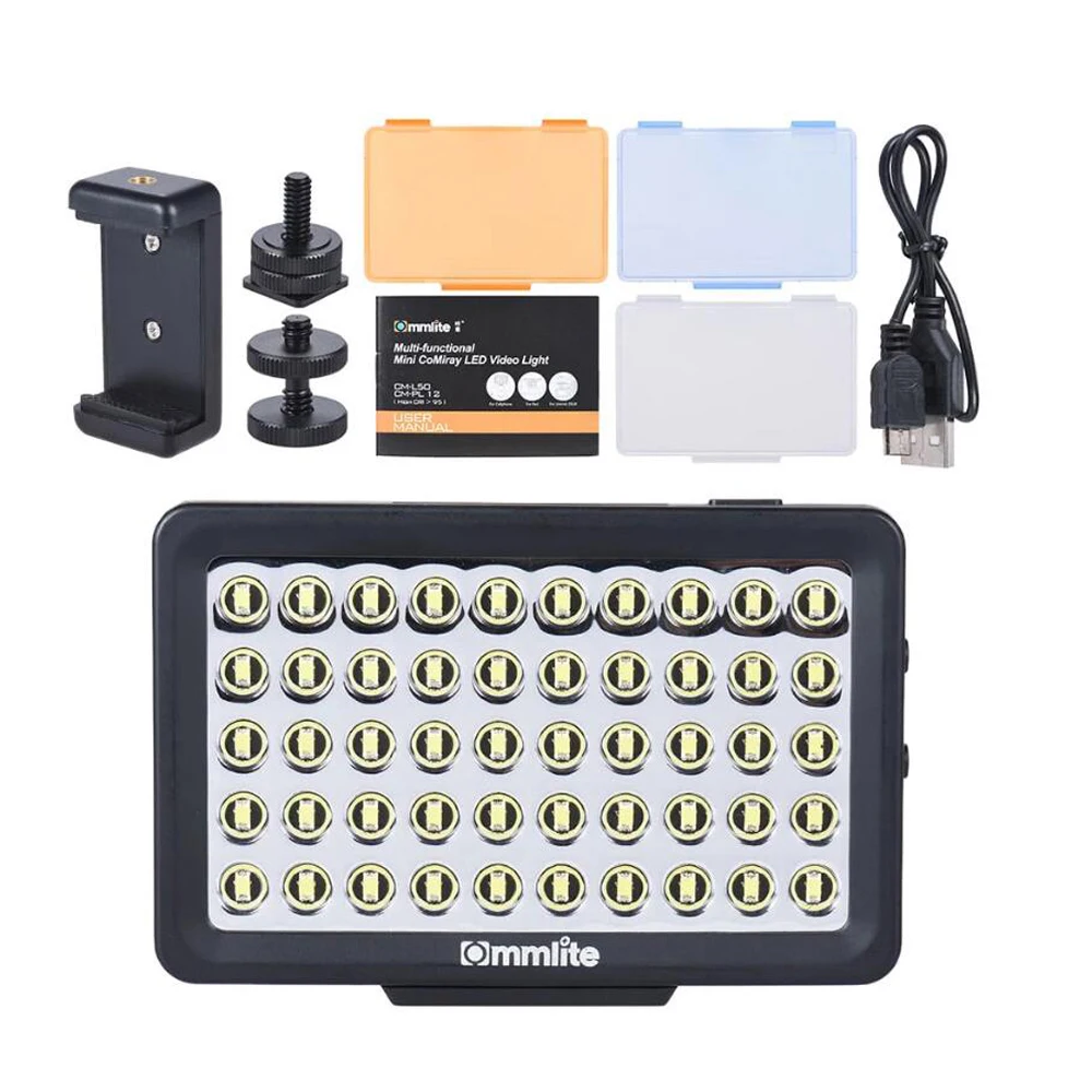 Commlite CM-L50II Многофункциональный портативный Точечный светильник мини 50 светодиодный светильник для смартфонов DSLR камер iphone ipad Android