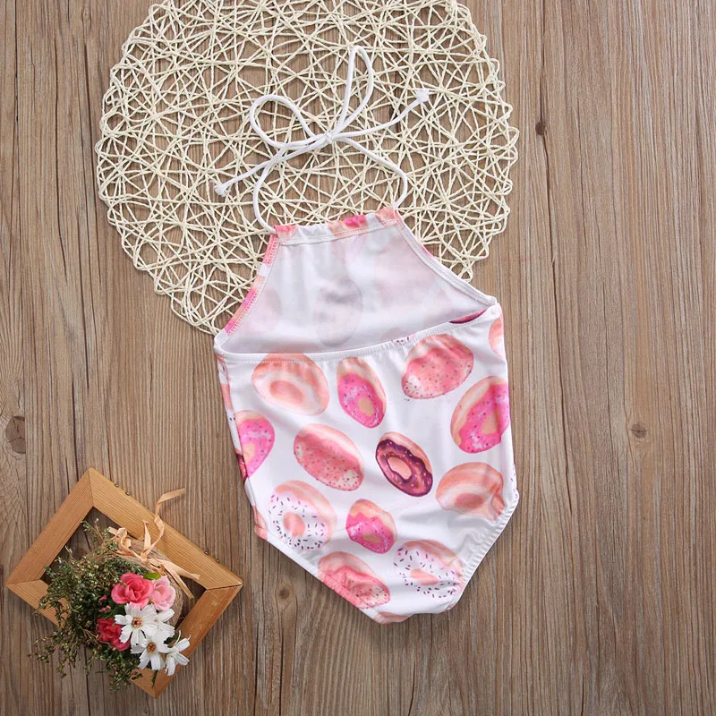 Детский бикини для маленьких девочек милый купальник с принтом печенье