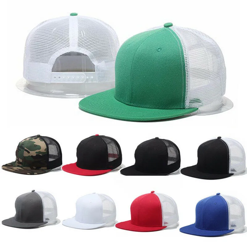 Бейсболка унисекс без рисунка сетчатая бейсболка регулируемая Снэпбэк Кепка в