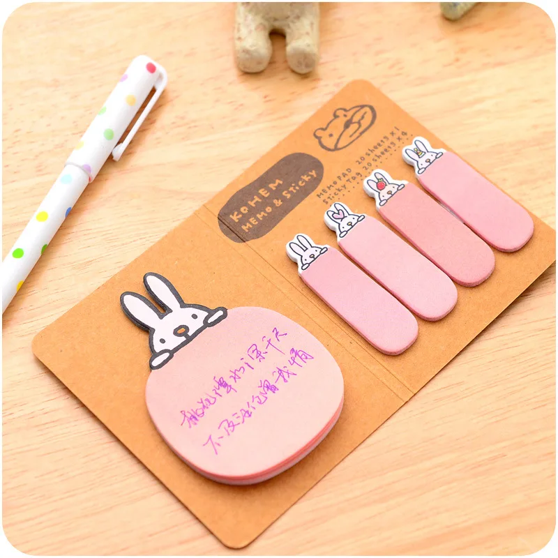 36 шт./лот клейкая Заметка для семьи с животными Kawaii кролик свинья медведь блокнот