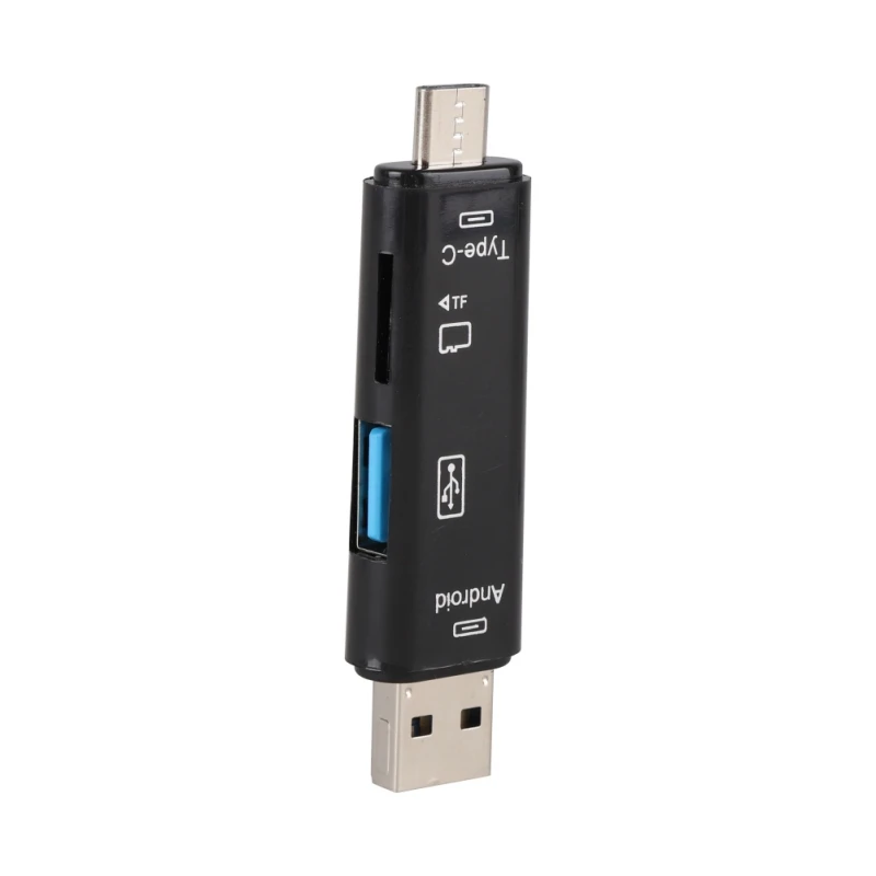 5 в 1 устройство для чтения карт USB 2,0 Тип-C телефона OTG аксессуары для ноутбуков адаптер объектива для камер Micro карты памяти TF Поддержка Micro USB/Тип-C/TF карты
