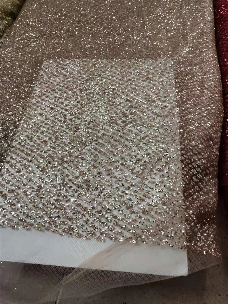High quality wedding fabrics fashionable French yarn glittering sequins African lace Nigeria embroidered dress fabric | Дом и сад