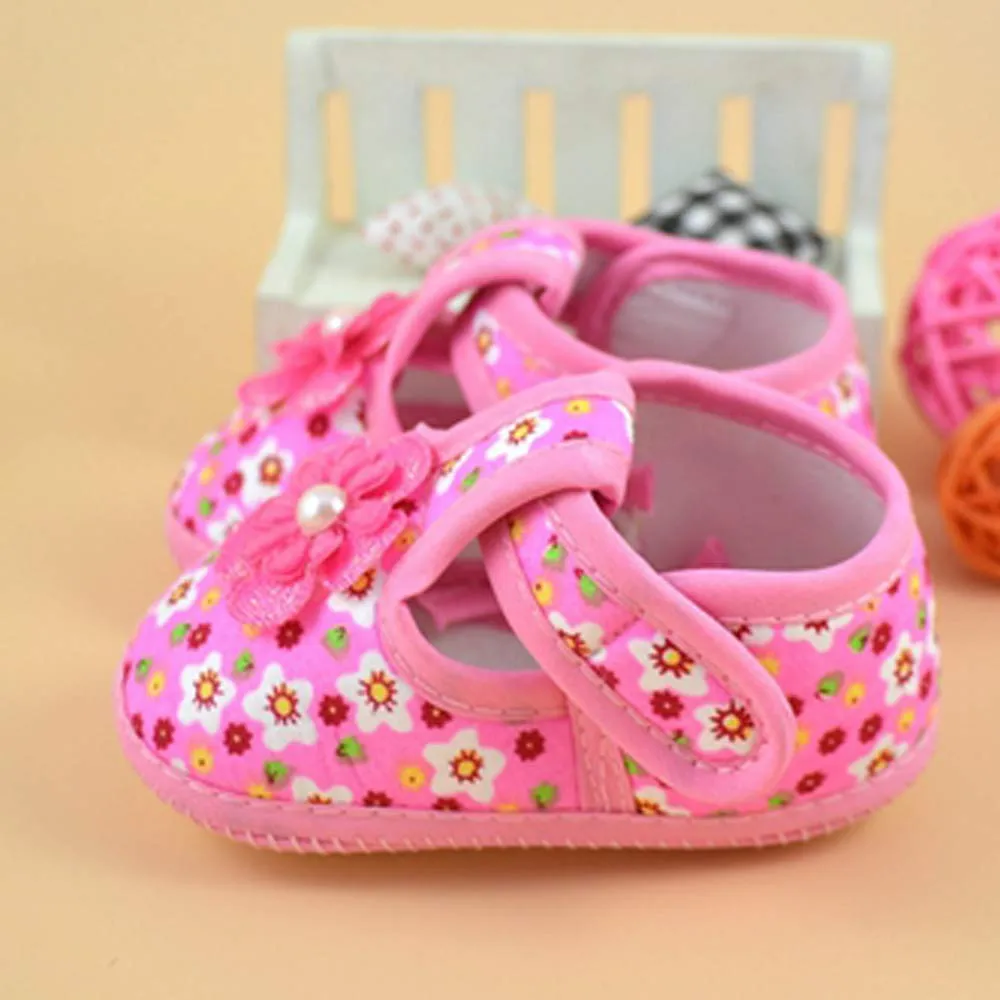 SAGACE/детские ботинки с цветочным принтом мягкая обувь для маленьких девочек