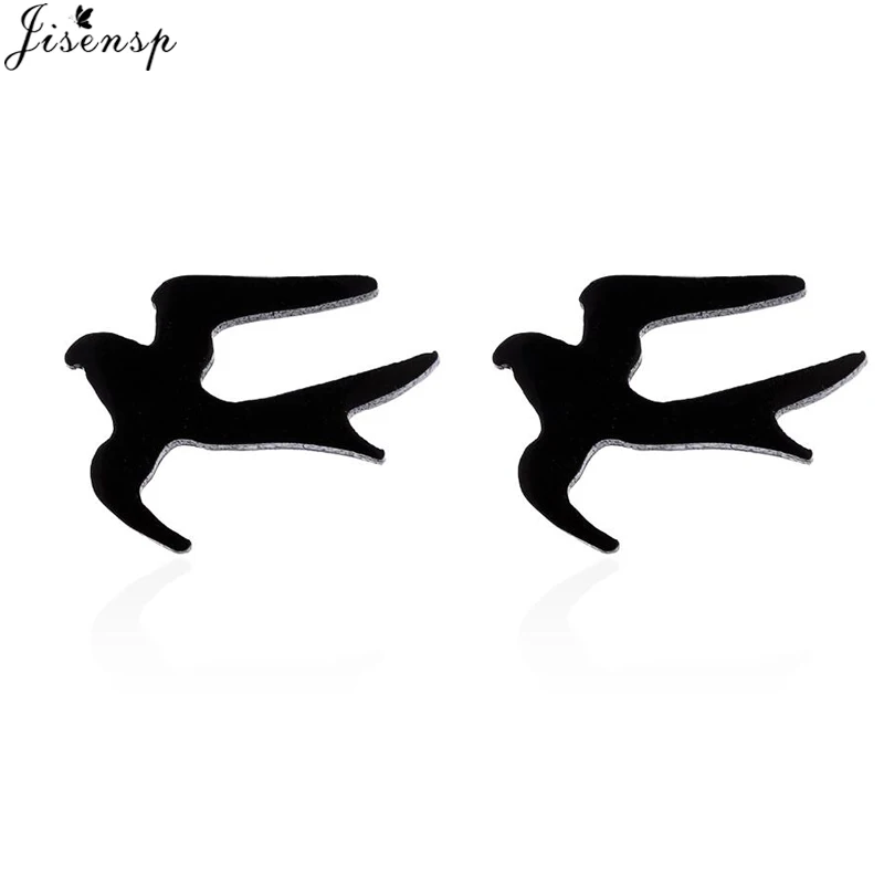 Серьги-гвоздики Jisensp в виде маленькой Ласточки для женщин модные ювелирные