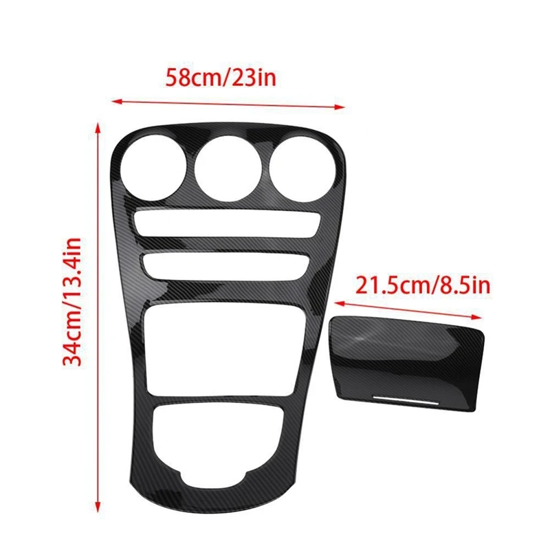Abs Center Console Panel Decoration Cover Trim 2Pcs For Mercedes Benz C Class W205/Glc X253 Carbon Fiber Color | Автомобили и