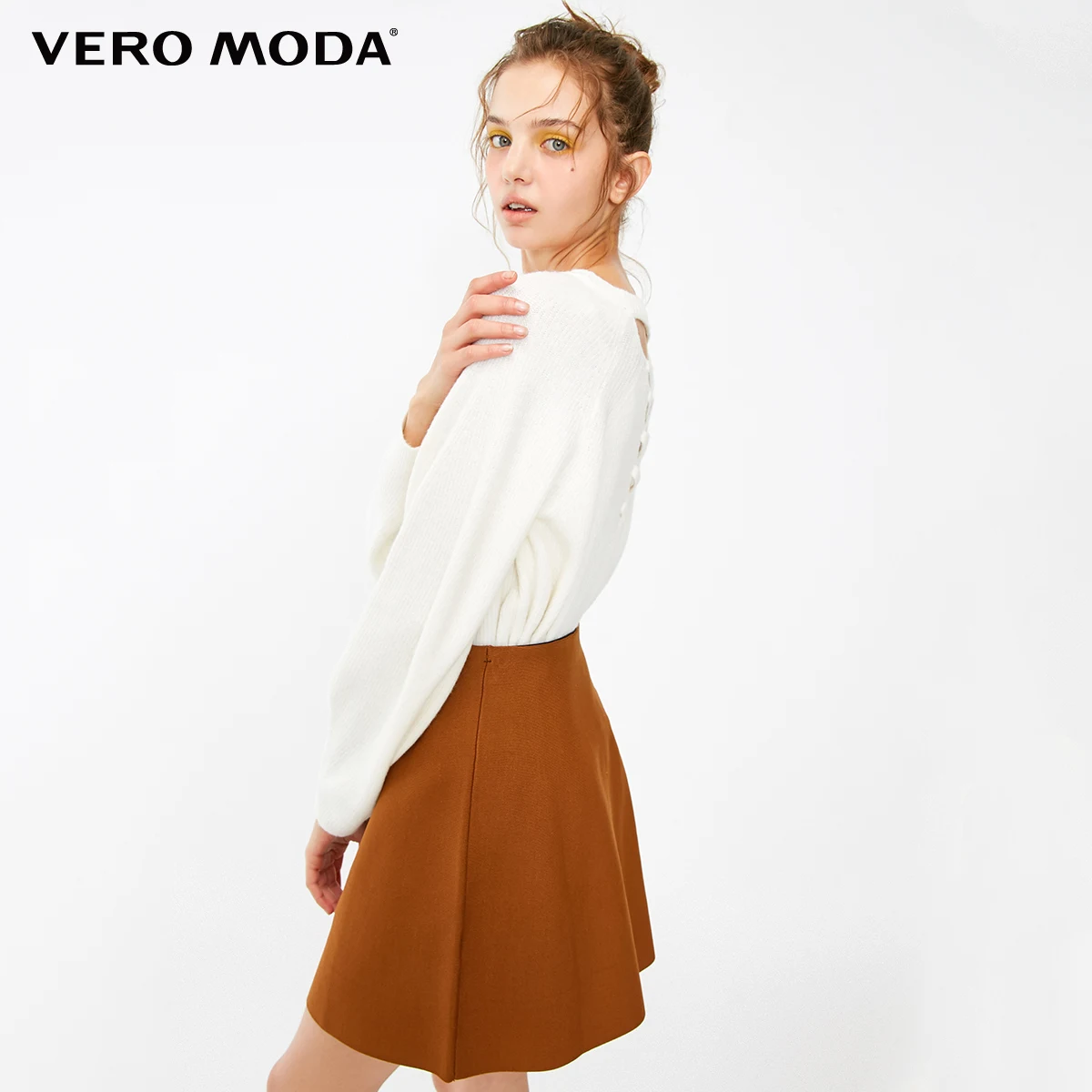 Vero Moda New Women's Bare Back Lace-up Raglan Sleeves Pure Knit Sweater | 319113514 Женская одежда