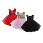 Citgeettпраздничное платье принцессы с блестками и открытой спиной для маленьких девочек; Милое летнее платье подружки невесты без рукавов; SS