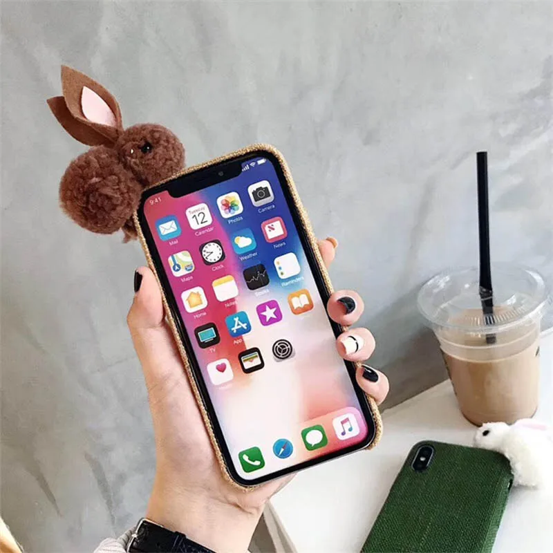 Одноцветное белье кролик кукла чехол для телефона iphone XR XS Max X 8 7 6 6s Plus Модный