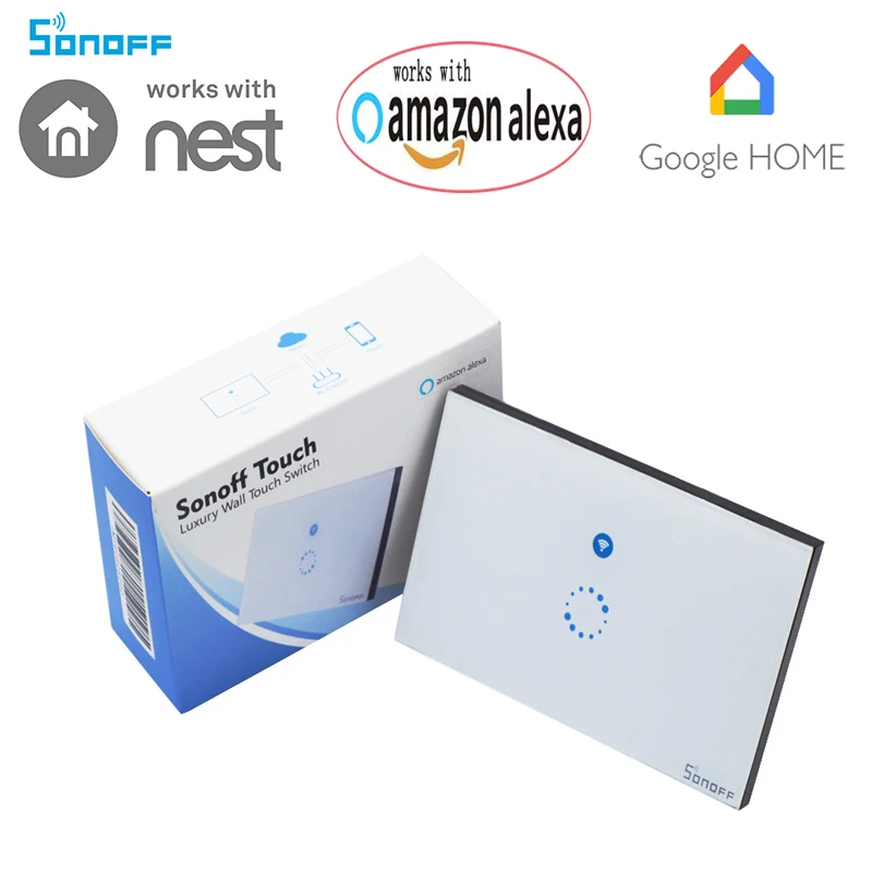 Sonoff Wi Fi стену сенсорный ON/Off Выключатель света 1 gang США Беспроводной удаленного