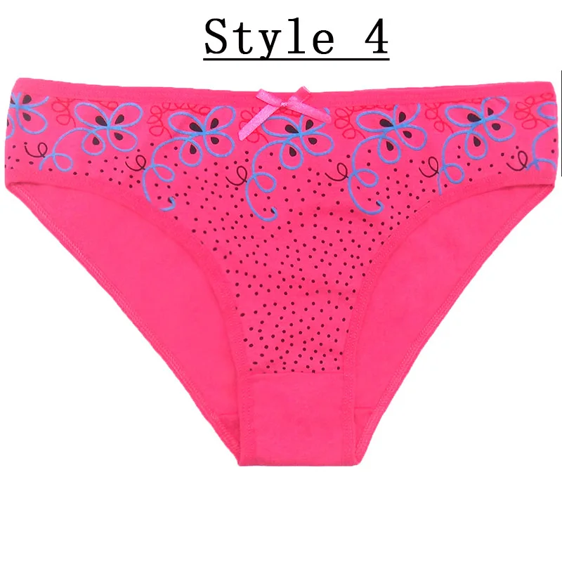 Style 4 1 шт., сексуальное женское нижнее белье с принтом, розовые трусики, соблазнительные милые трусы, высокое качество, хлопок, удобные, дышащие, прочные - Цвет: Style 4
