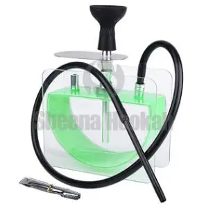 Зеленый Набор акриловых трубок для кальяна с силиконовой чашей Sheesha, металлические щипцы, аксессуары для табачных труб Chicha Narguile - Цвет: Зеленый
