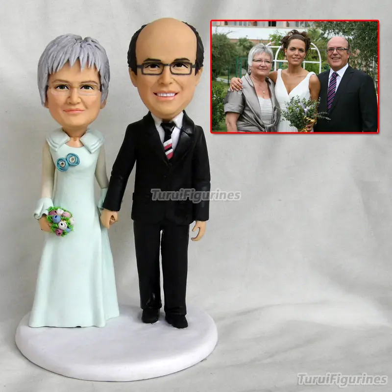 Полимерная глина фигурка свадебный Забавный торт Топпер две пары украшения
