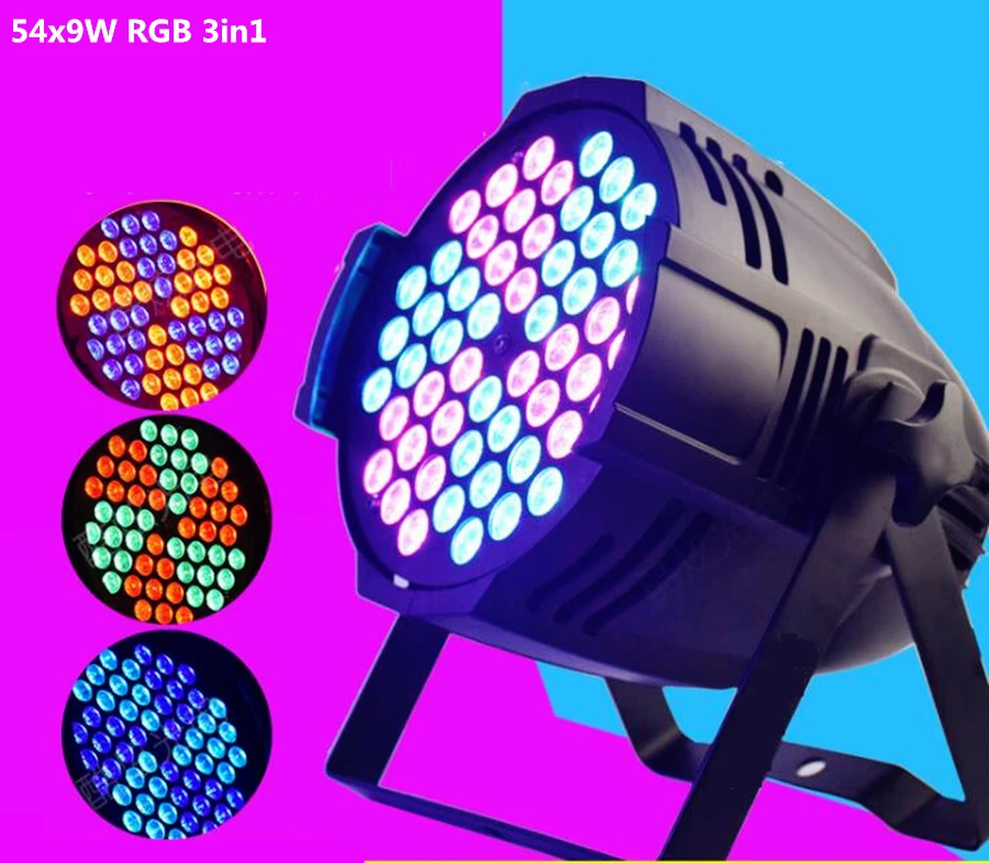Светодиодный сценический прожектор par 54X9W RGB 3 в 1 может использоваться качестве