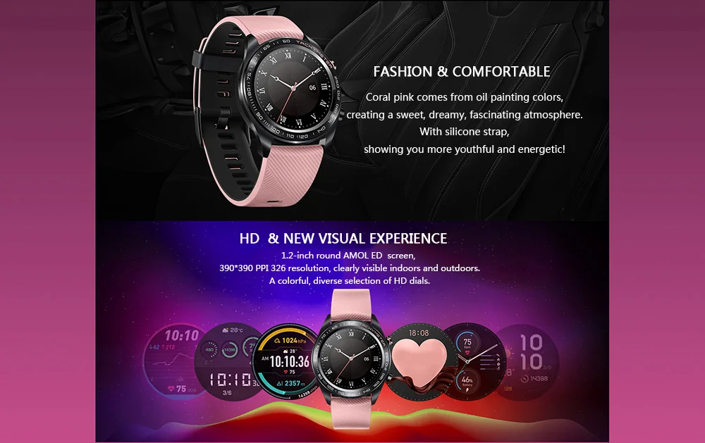 Новинка! Huawei Honor Watch Dream, умные часы, спортивные, для сна, бега, велоспорта, плавания, горы, gps, 1,2 дюймов, AMOLED, цветной экран, 390*390, часы