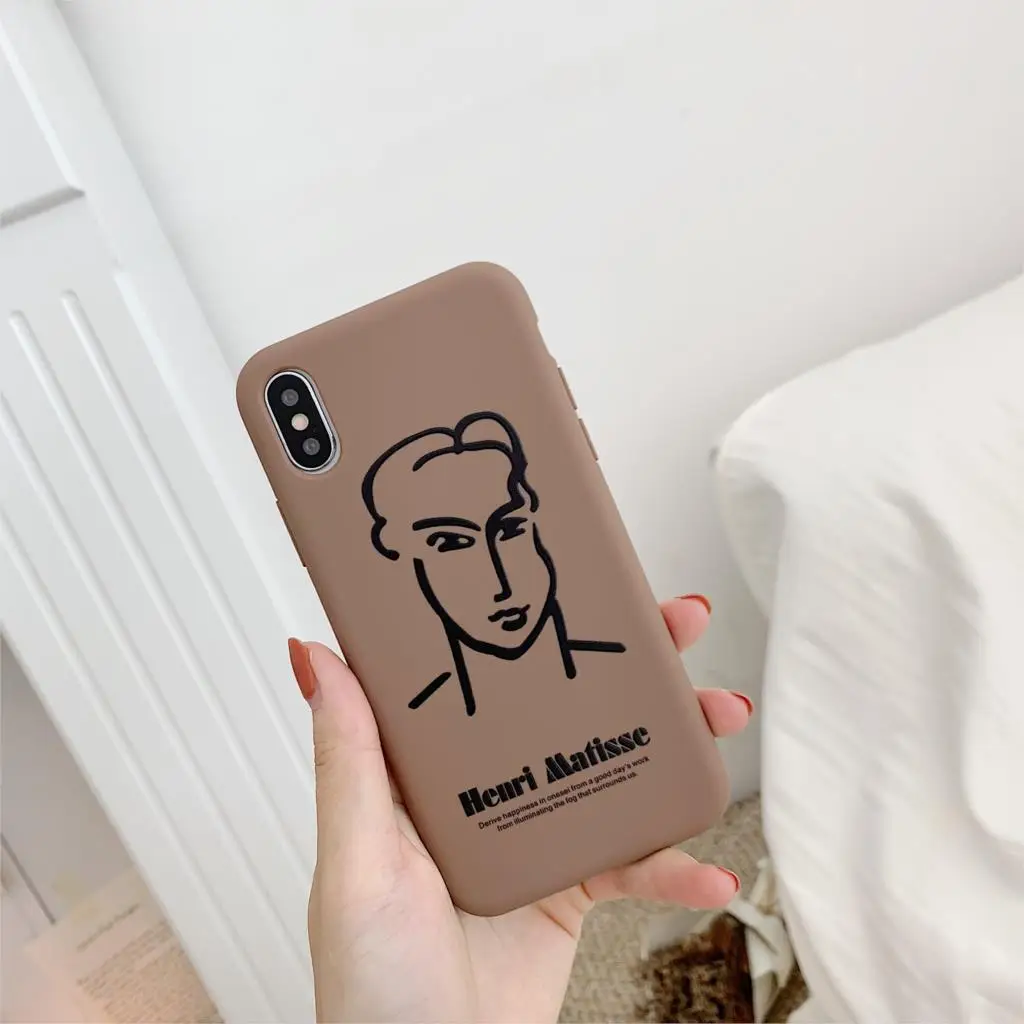 Line art Lovers Phone Чехол для iPhone 6 S 7 8 Plus X XS Max XR henri matisse мягкие чехлы из ТПУ задняя крышка