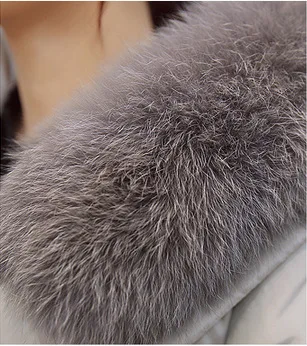 Новинка 2017 зимняя женская куртка на утином пуху пальто с воротником из лисьего