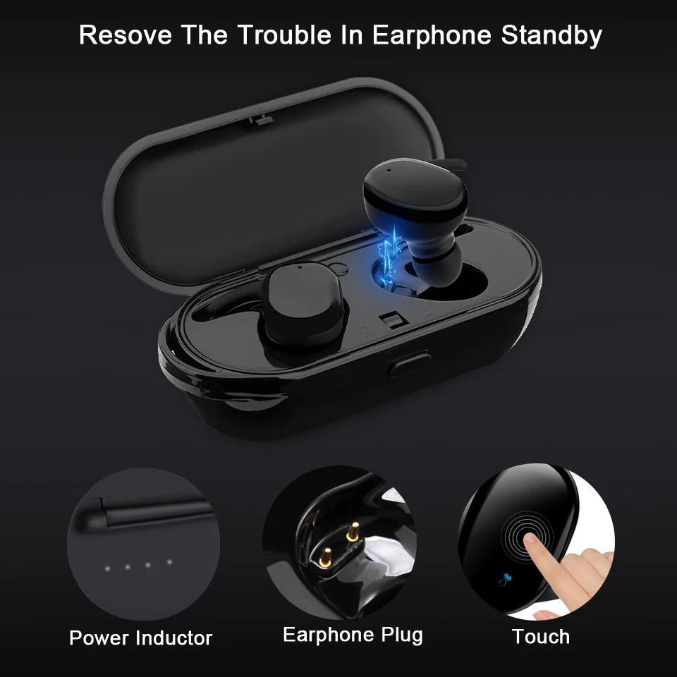 Overfly TWS Bluetooth наушники 5 0 Беспроводная мини гарнитура с сенсорным управлением
