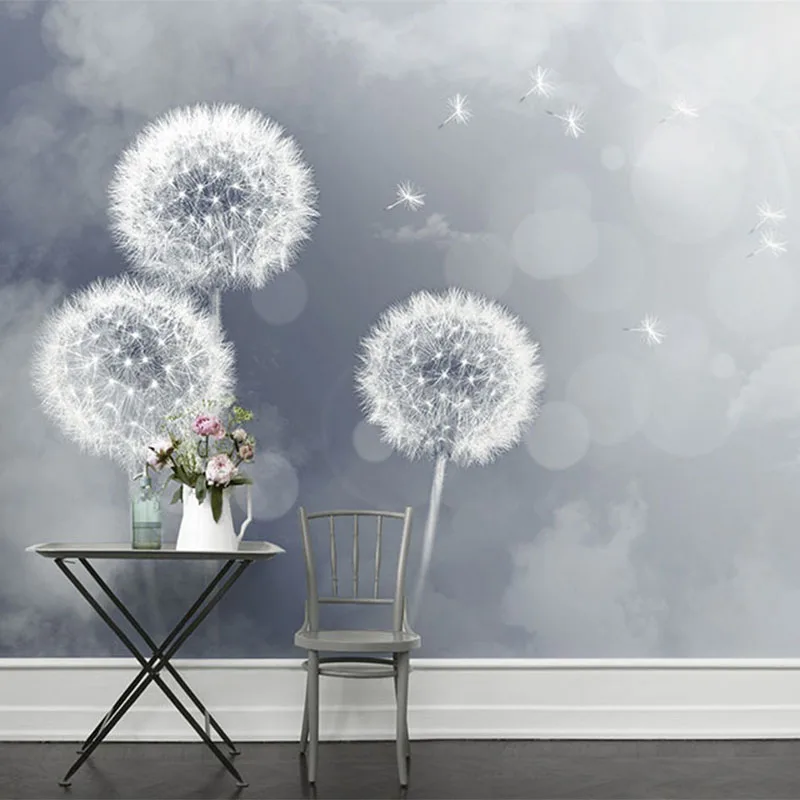 

Modern Simple Photo Wallpaper 3D Romantic Dandelion Backdrop Wall Mural Living Room Bedroom Restaurant Home Decor Wall Coverings