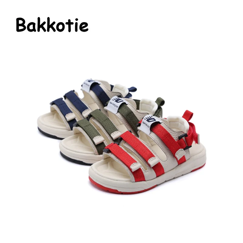 Bakkotie 2018 новые летние для маленьких мальчиков модные пляжные сандалии девочек