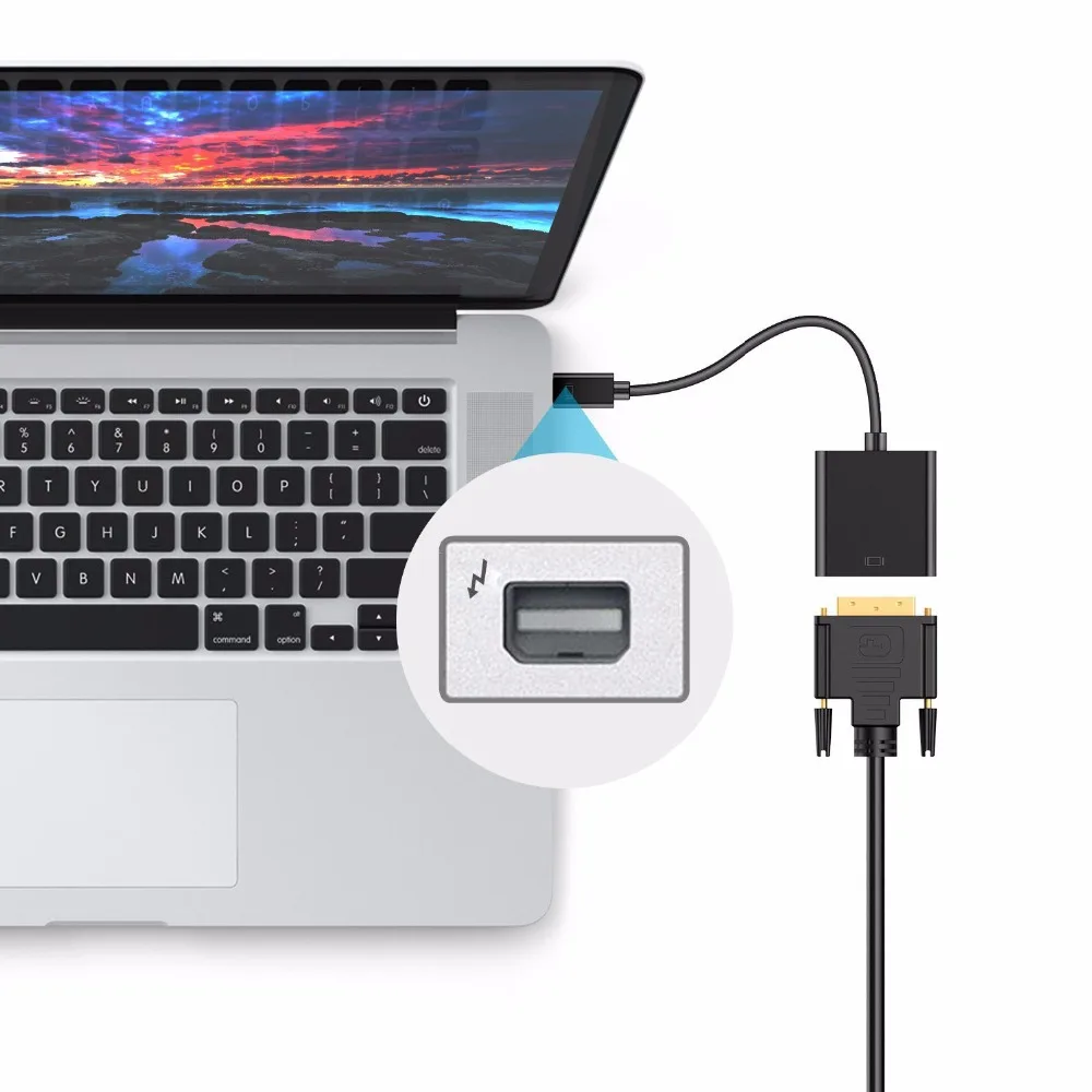 Кабель адаптер Thunderbolt Mini DispayPort DP to DVI 1080P для монитора дисплея проектора|Кабели VGA| |