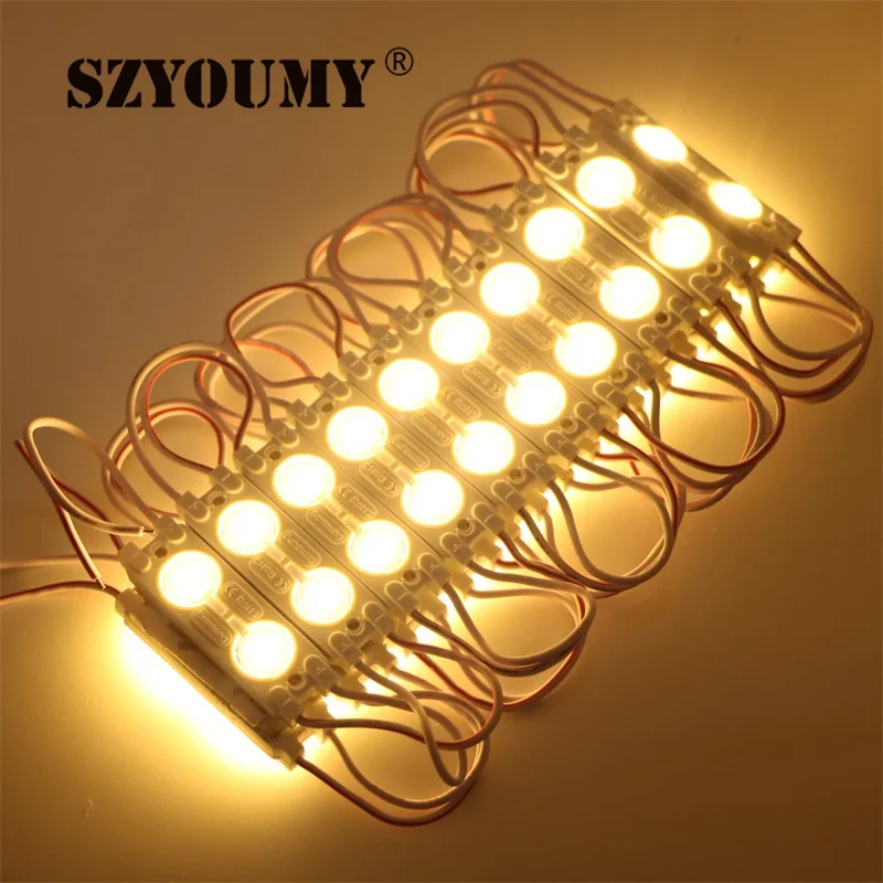 

SZYOUMY Constant Current SMD 5730 2 Leds 1.5W Injection LED Module Lens 160 Degree 12V Waterproof Advertising Light 500pcs/Lot