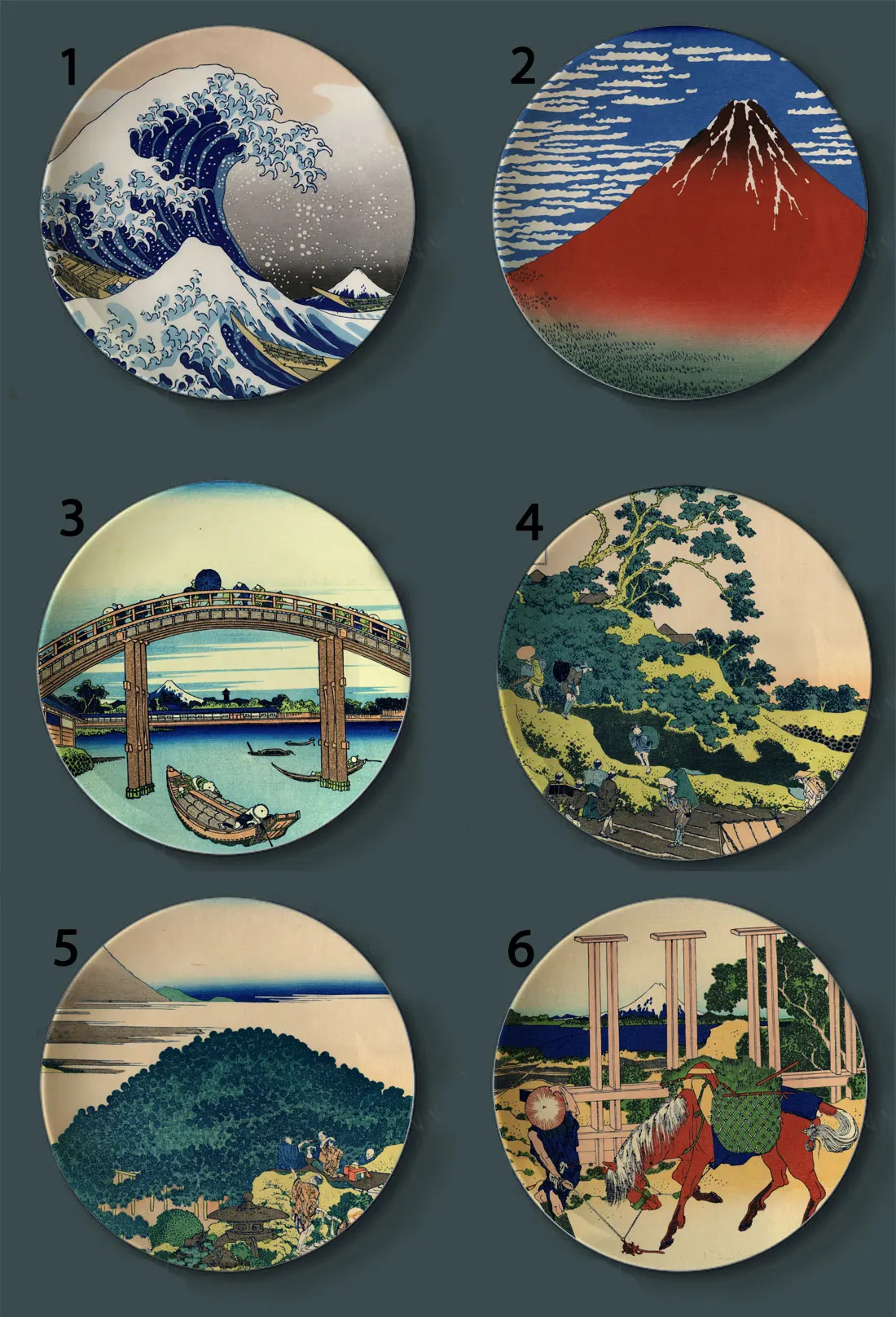 Tomitake Декоративная Тарелка 30 6 дюймов подвесная тарелка Hokusai японский