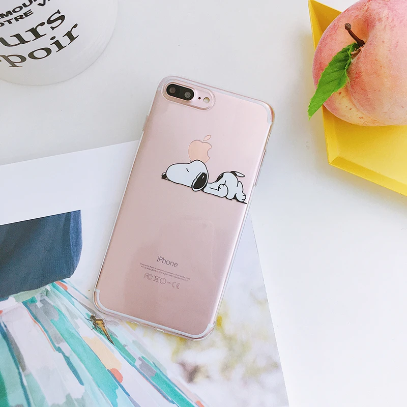 2018 новые Мультяшные чехлы с милой собакой Для Iphoen X 7 7plus прозрачный мягкий чехол
