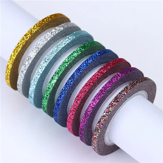 3mm 8 colors 8 шт. матовые блестящие полоски для ногтей линия 1 мм 2 мм 3 мм цветной дизайн ногтей DIY клейкие наклейки маникюрные наклейки для ногтей набор - Цвет: 3mm 8 colors