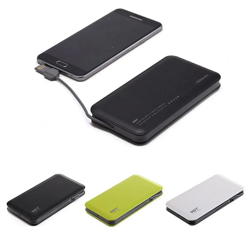 Ультра тонкий Мини Портативный 12000mAh внешний аккумулятор для Xiaomi iPhone Samsung Huawei