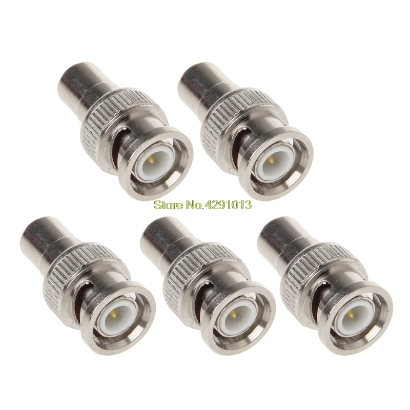 5x BNC Male To RCA Female Coaxial Connector Adapter For CCTV Surveillance Video Drop Shipping Support | Безопасность и защита