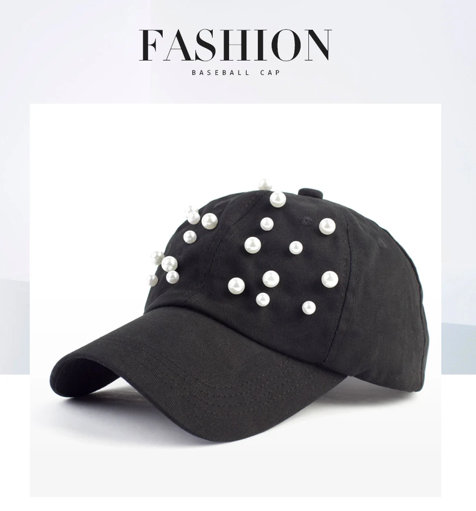 Geebro Женская белая жемчужная Snapback летняя кепка-Бейсболка Повседневная хлопковая черная бейсболка кепки Hombre GB033
