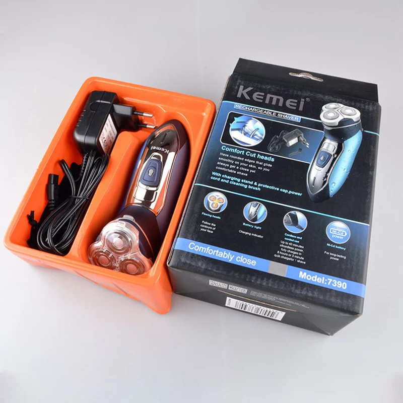 Вращающиеся мужские электробритвы для мытья всего тела 3 бритвенные головки