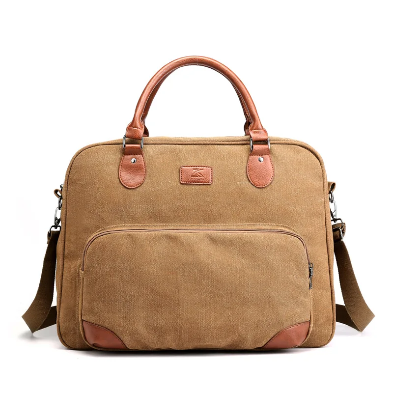 

New Thick Canvas Casual Duffle Bag Waterproof Mens Travel Bags Long Strap Anti-scratch Multi-pocket Large Capacity Handbags