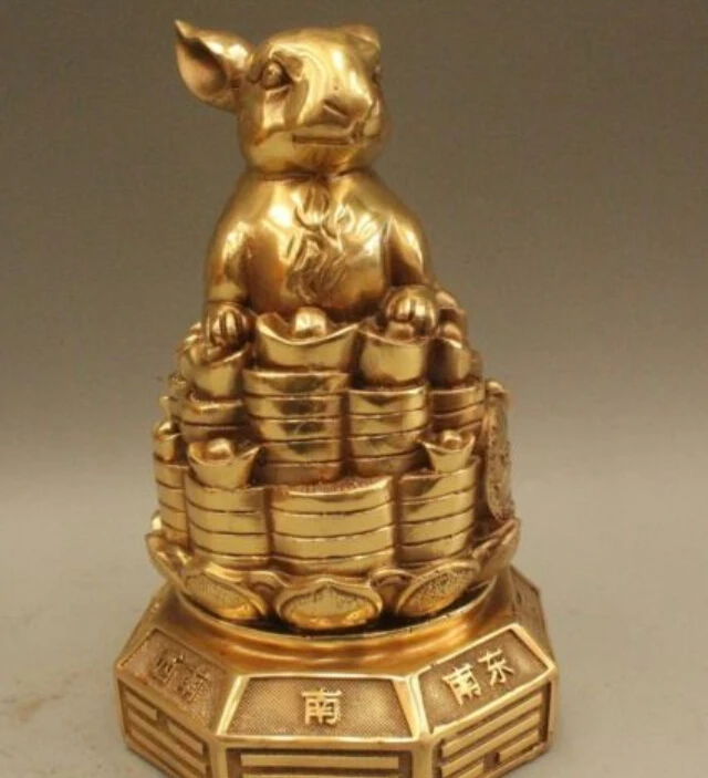 Подробная информация о 8 &quotКитайский Фэншуй Латунь Зодиак Год Кролика Монета