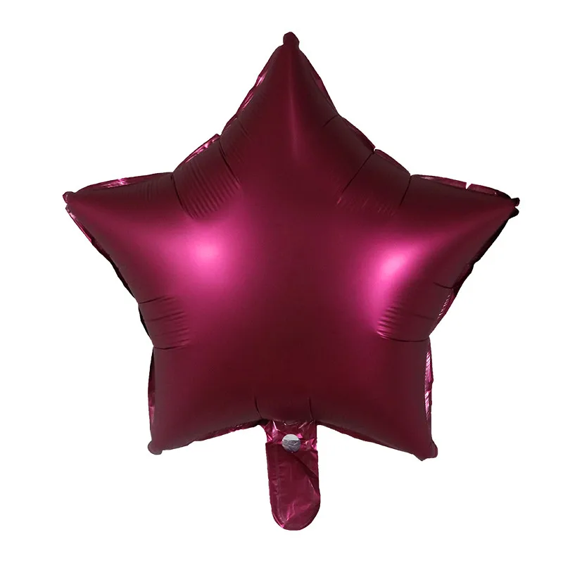 wine red 10 шт 18 дюймов хромированный металлический шар Сердце Звезда Круглый матовый Гелиевый шар принадлежности для украшения свадебной вечеринки день рождения шары душ - Цвет: wine red