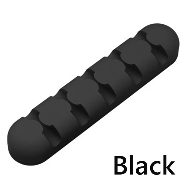 Black Suntaiho Кабельный органайзер силиконовый usb-кабель намотка случайный цвет вставной наушник держатель шнур мышки для iPhone usb-кабель для Samsung - Цвет: Black